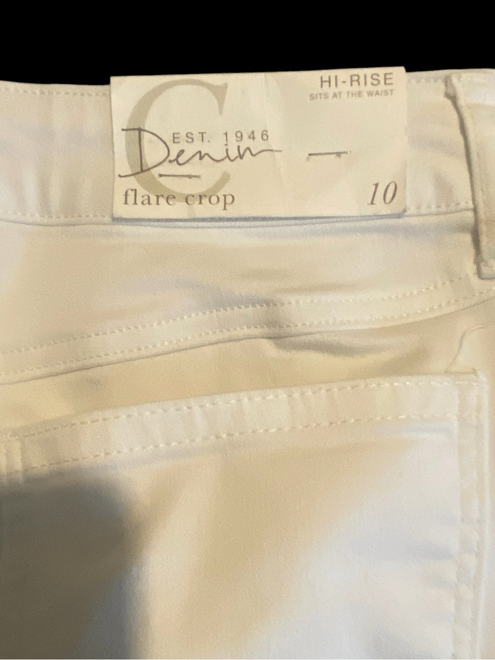 Women’s High-Rise White Denim Button Up Flare Jeans Frayed Hem NWT Size 10 - Picture 8 of 9